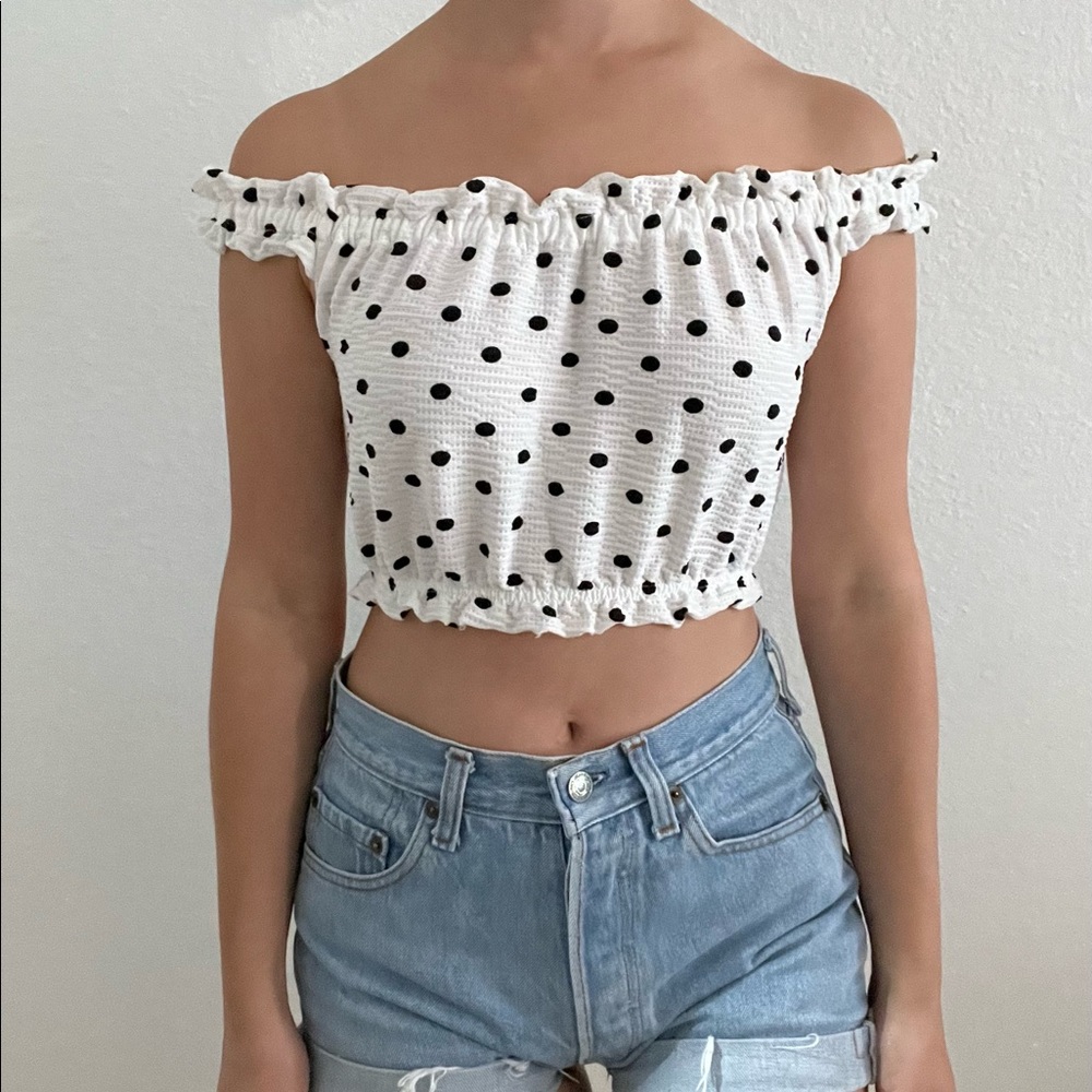 TOPSHOP Polka Dot crop top.